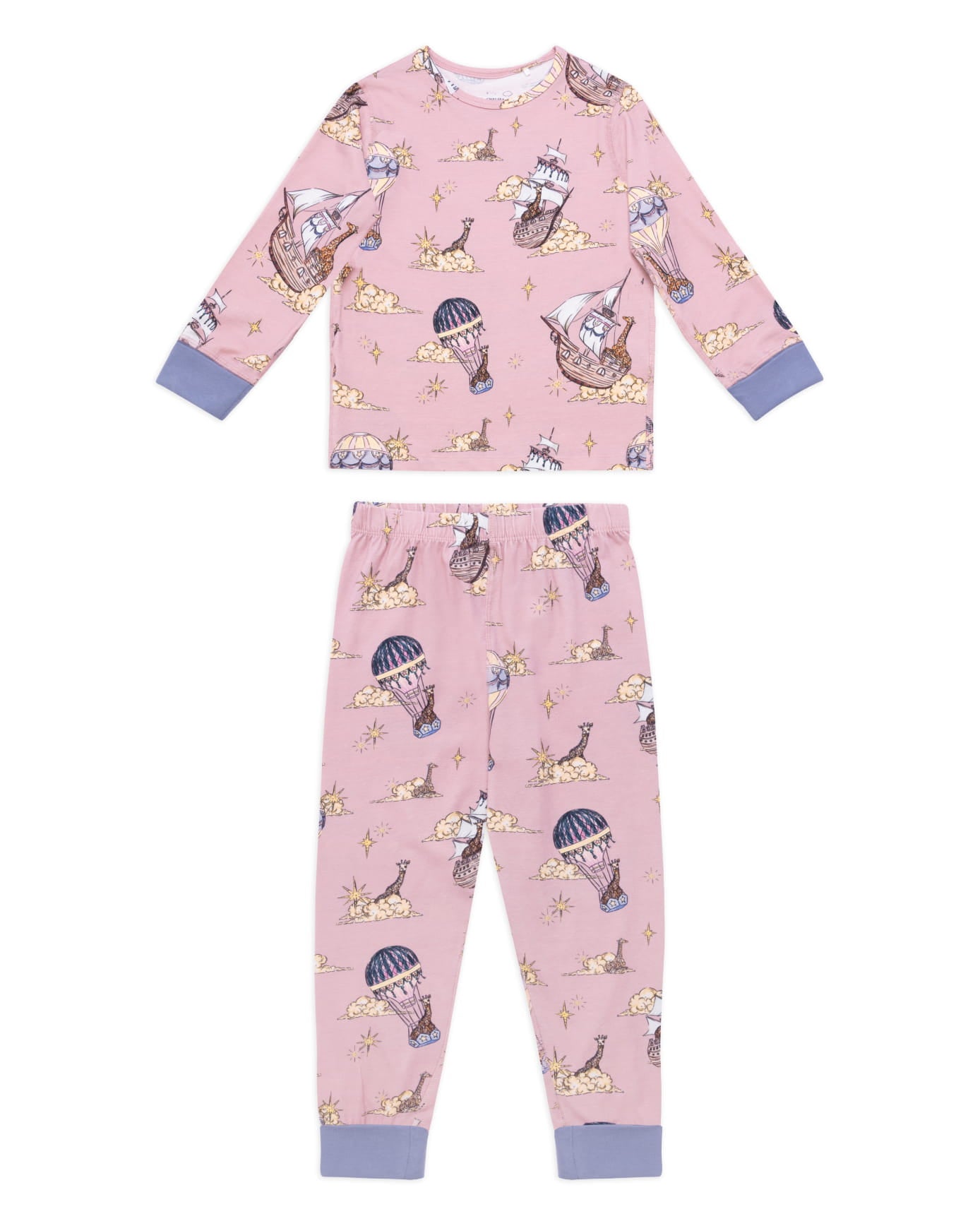 Kids Organic Cotton Giraffe Cloudhopper Print Long Pyjama Set