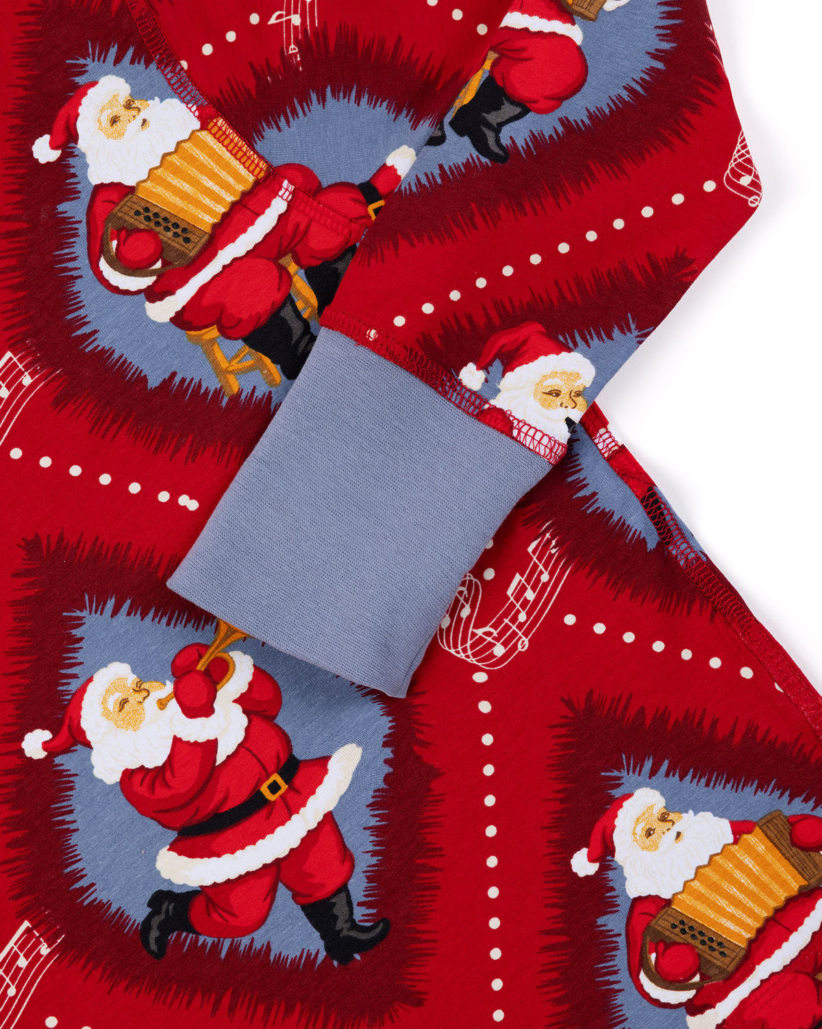 Kids Organic Cotton Christmas Santa Songbook Print Long Pyjama Set