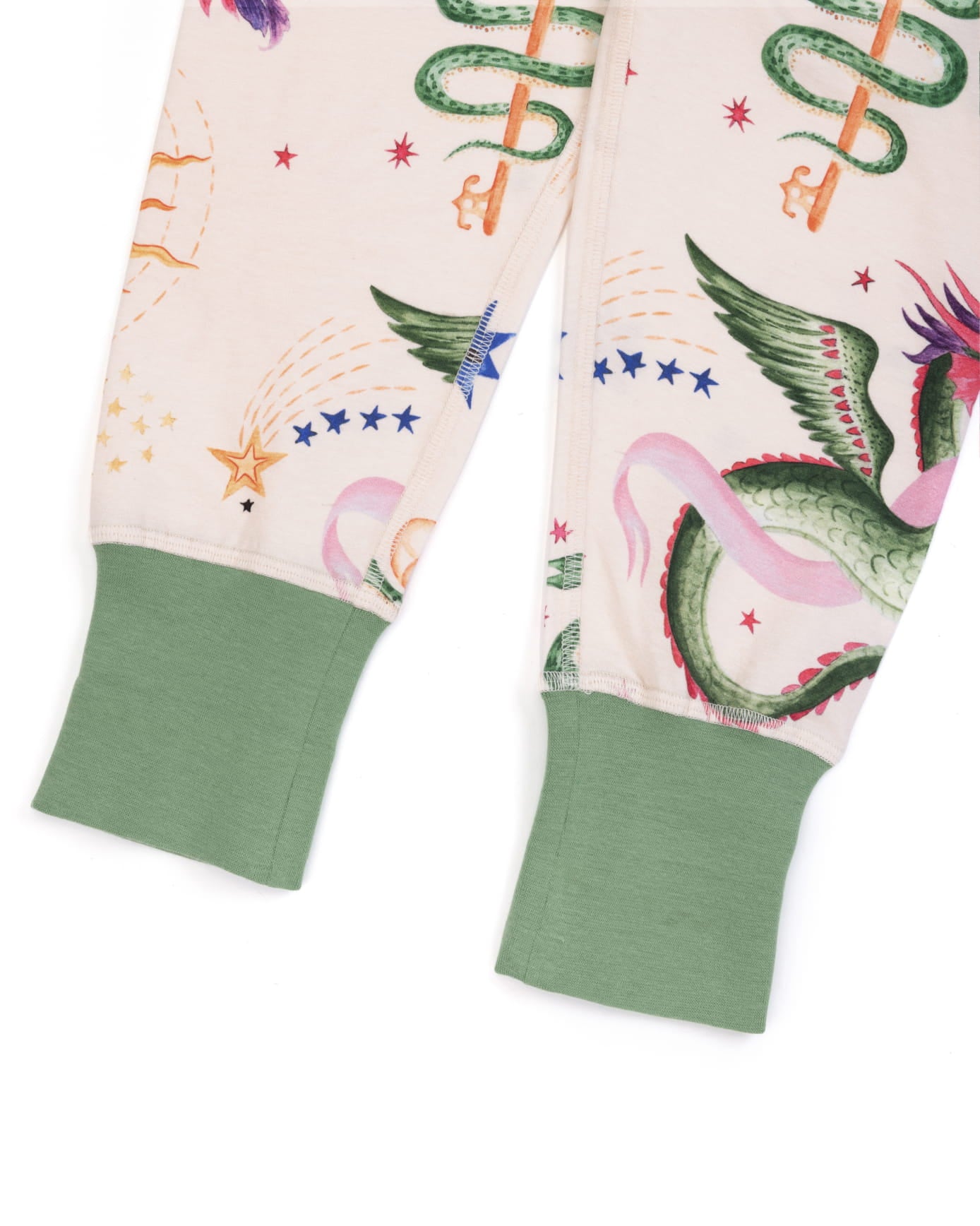 Kids Organic Cotton Mythical Dragon Print Long Pyjama Set