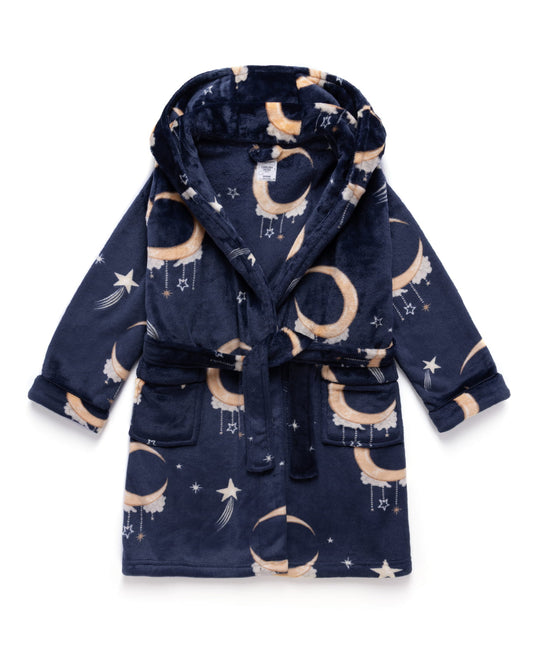 Kids Fleece Lunar Print Dressing Gown