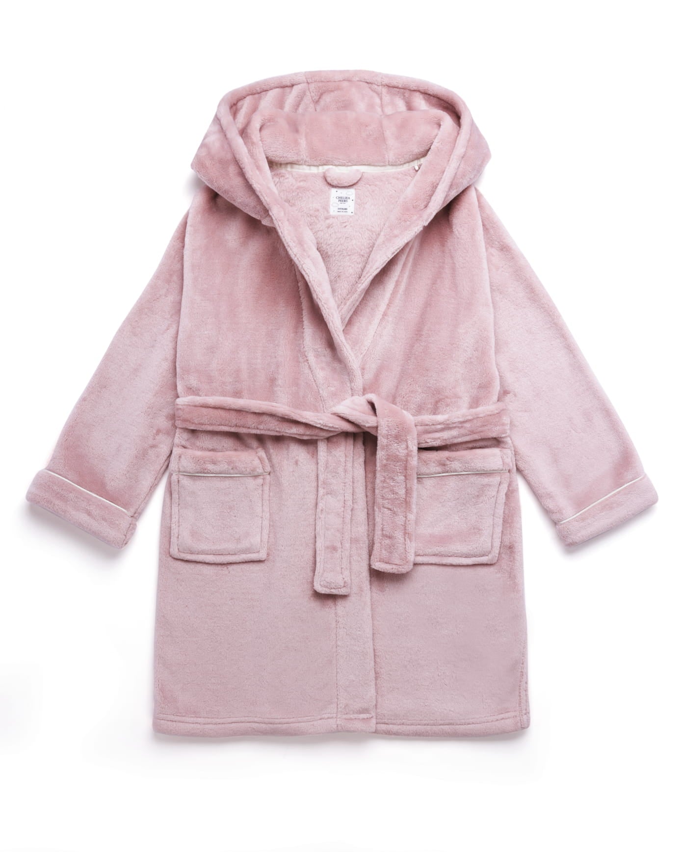 Kids Fleece Hooded Dressing Gown - Pink