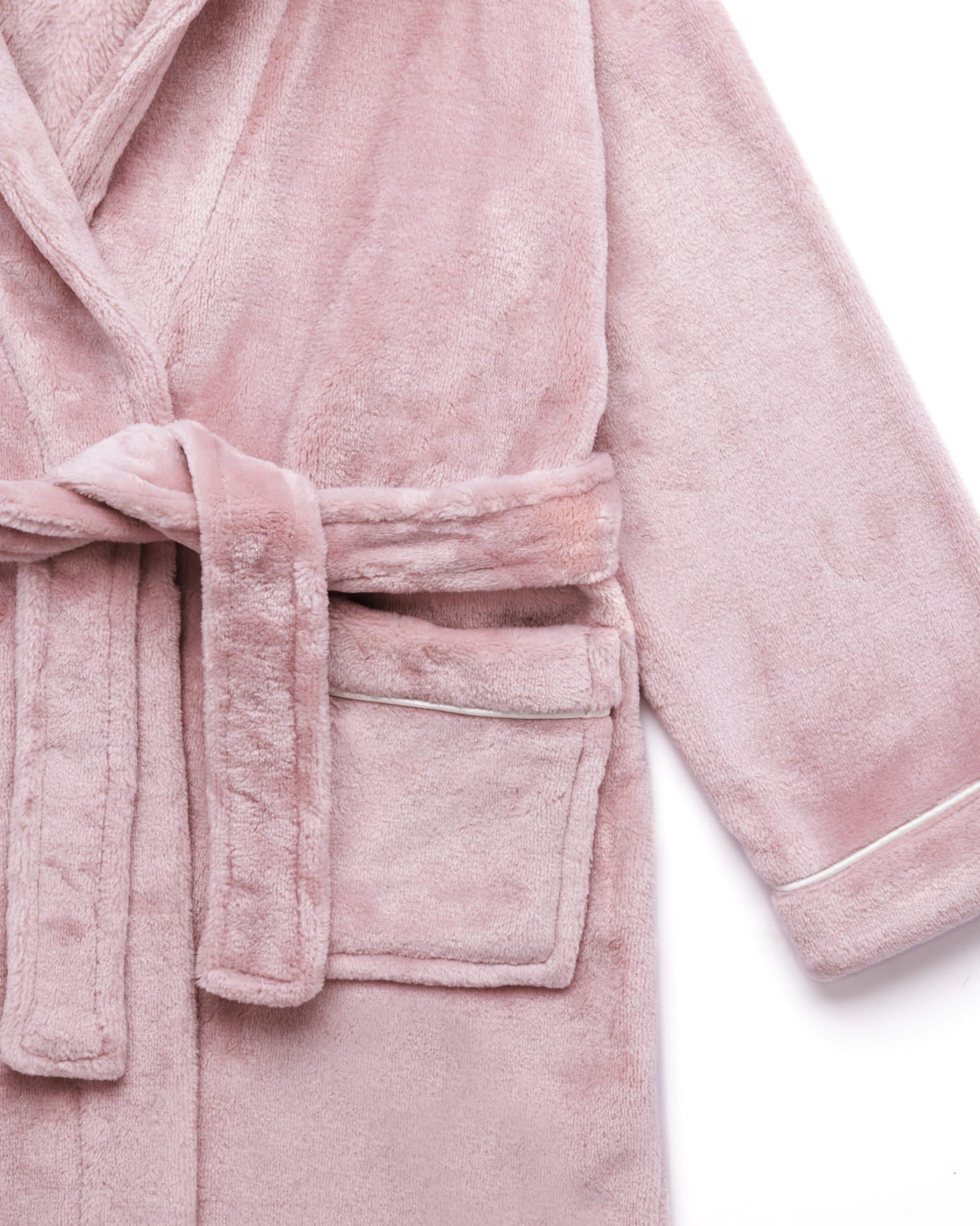 Kids Fleece Hooded Dressing Gown - Pink