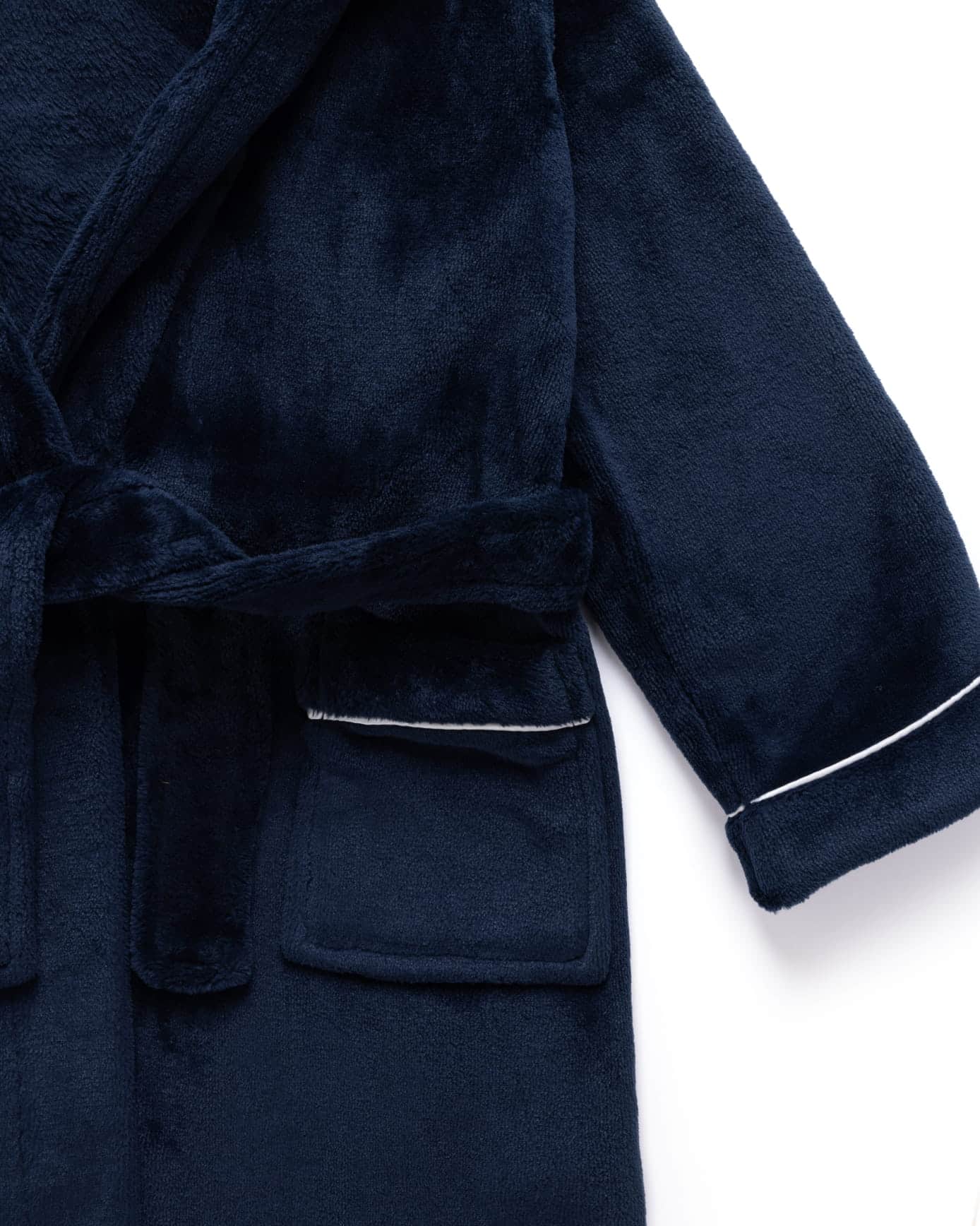 Kids Fleece Hooded Dressing Gown - Navy