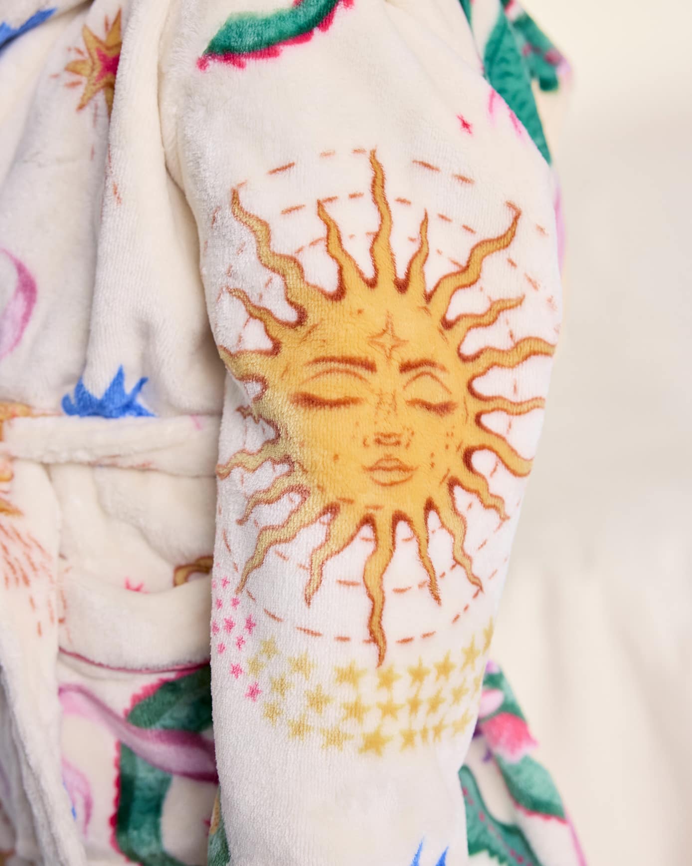 Kids Fleece Mythical Dragon Print Hooded Dressing Gown