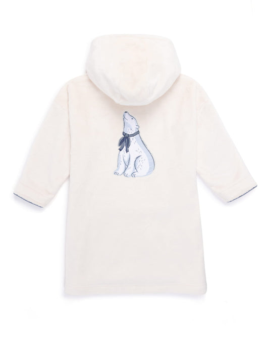 Kids Fleece Embroidered Polar Bear Blanket Hoodie