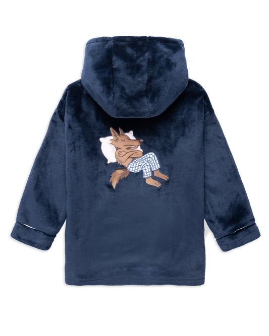 Kids Fleece Nap Bandit Wolf Print Blanket Hoodie