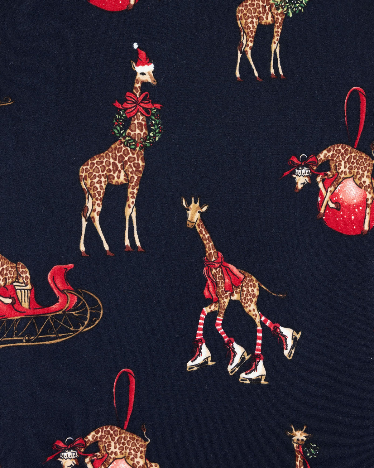 Baby Christmas Giraffe Print Sleepsuit