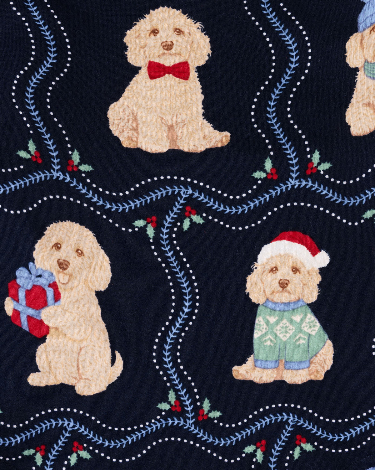 Baby Christmas Chip the Cockapoo Portraits Print Sleepsuit