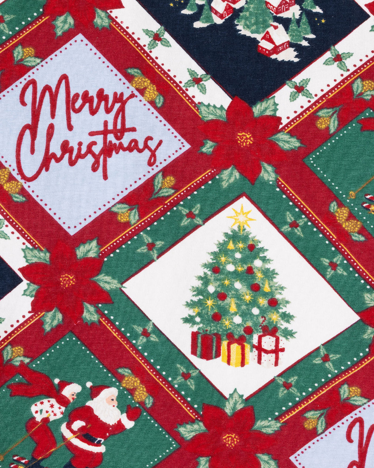 Baby Organic Cotton Christmas Patchwork Print Sleepsuit