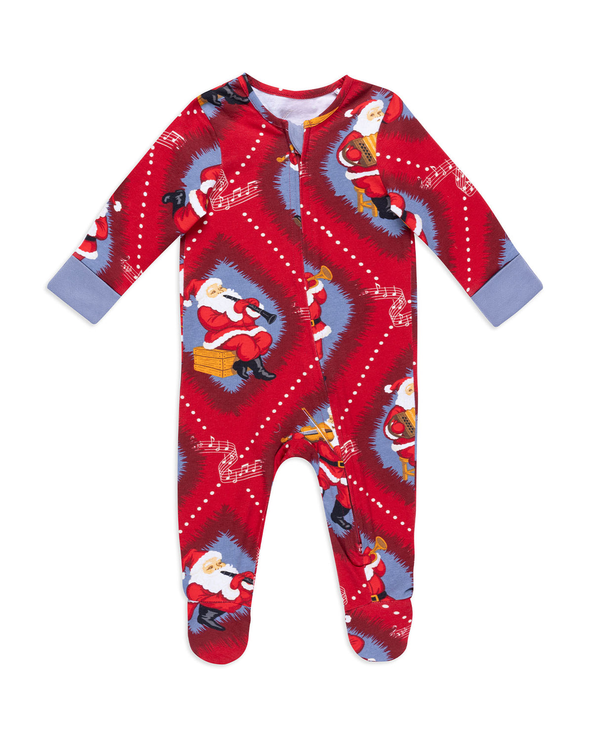 Baby Organic Cotton Christmas Santa Songbook Print Sleepsuit