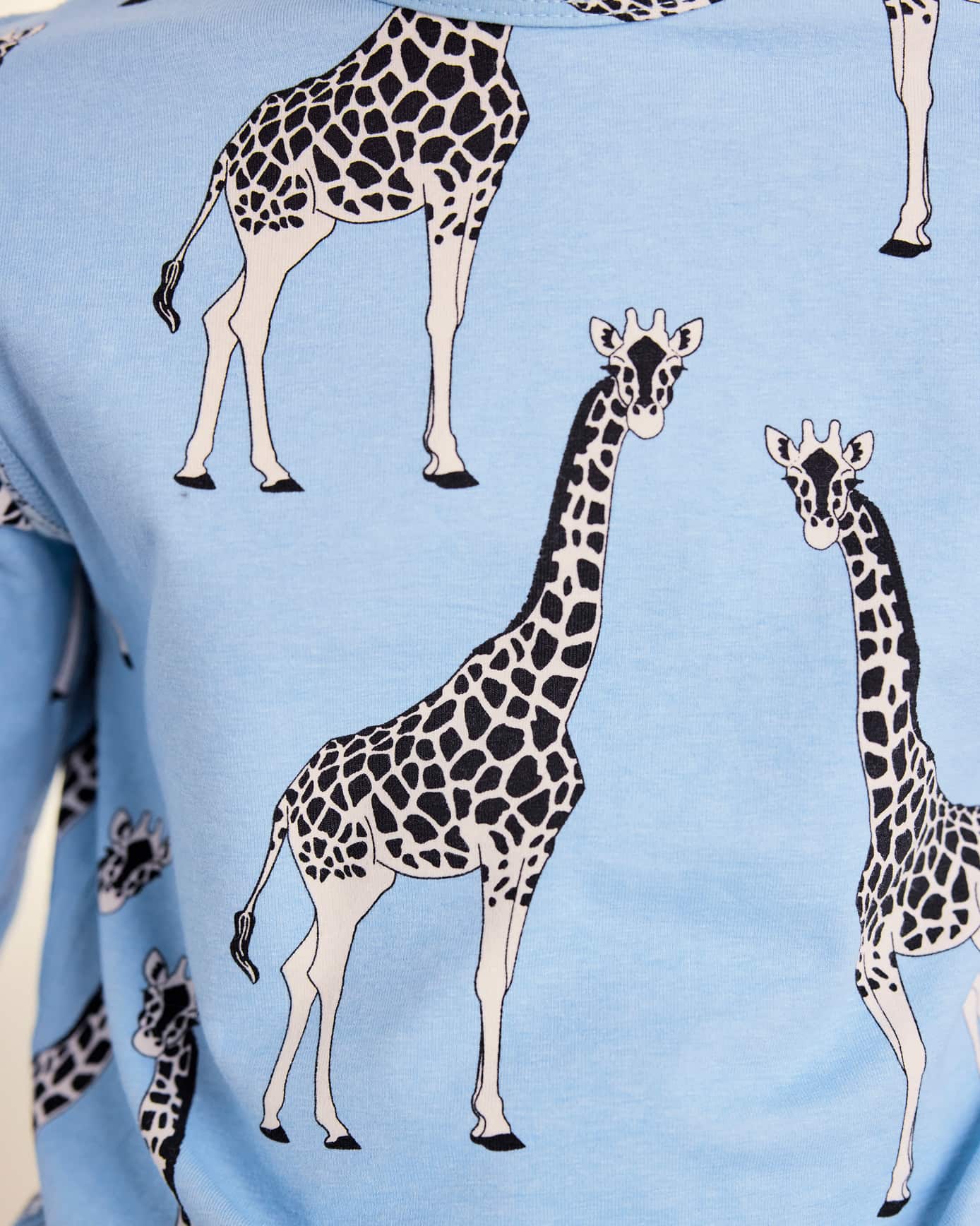 Kids Two Pack Organic Cotton Giraffe Cloudhopper / Giraffe Print Long Pyjama Set