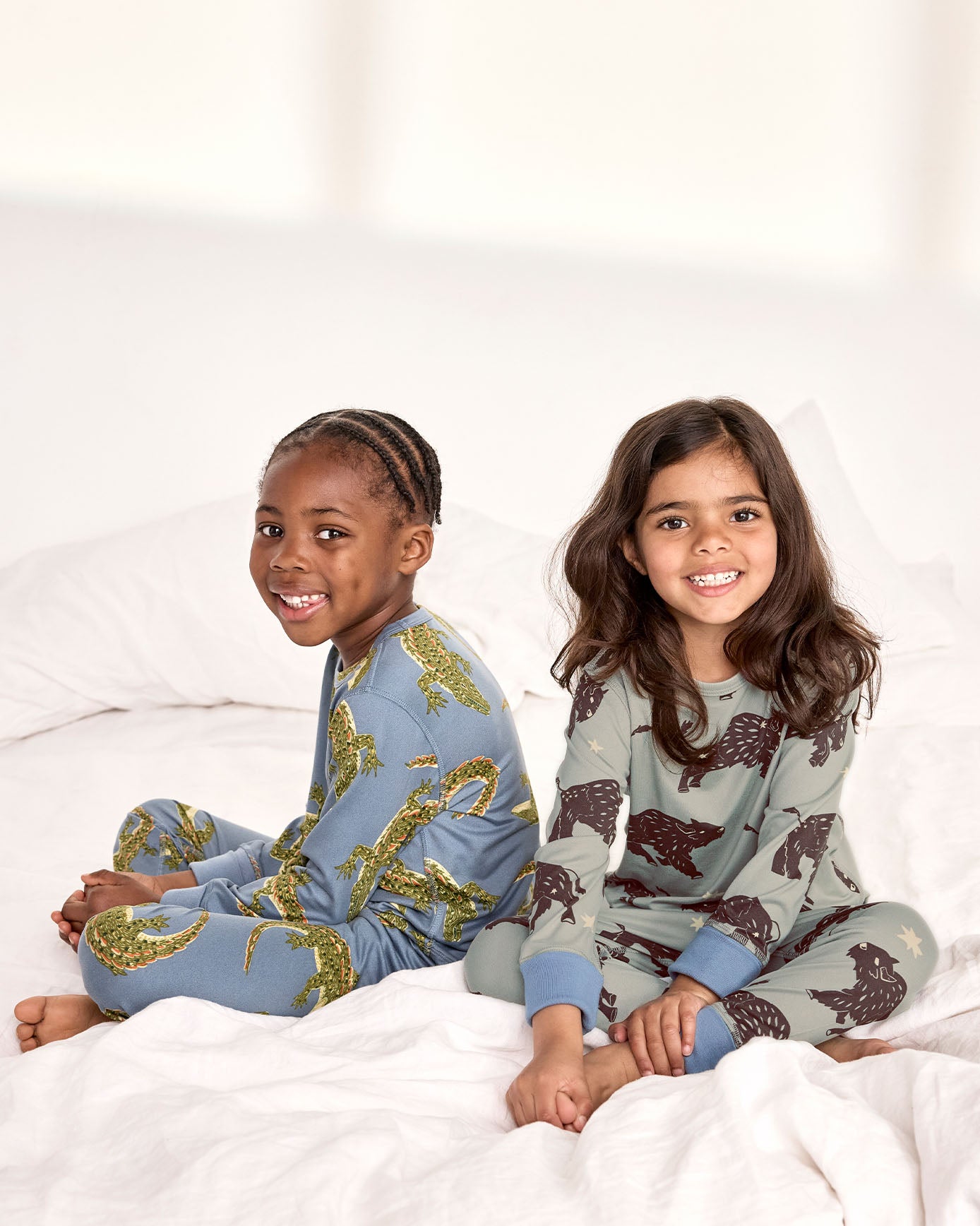 Kids Two Pack Crocodile Lagoon / Star Light Bison Print Long Pyjama Set