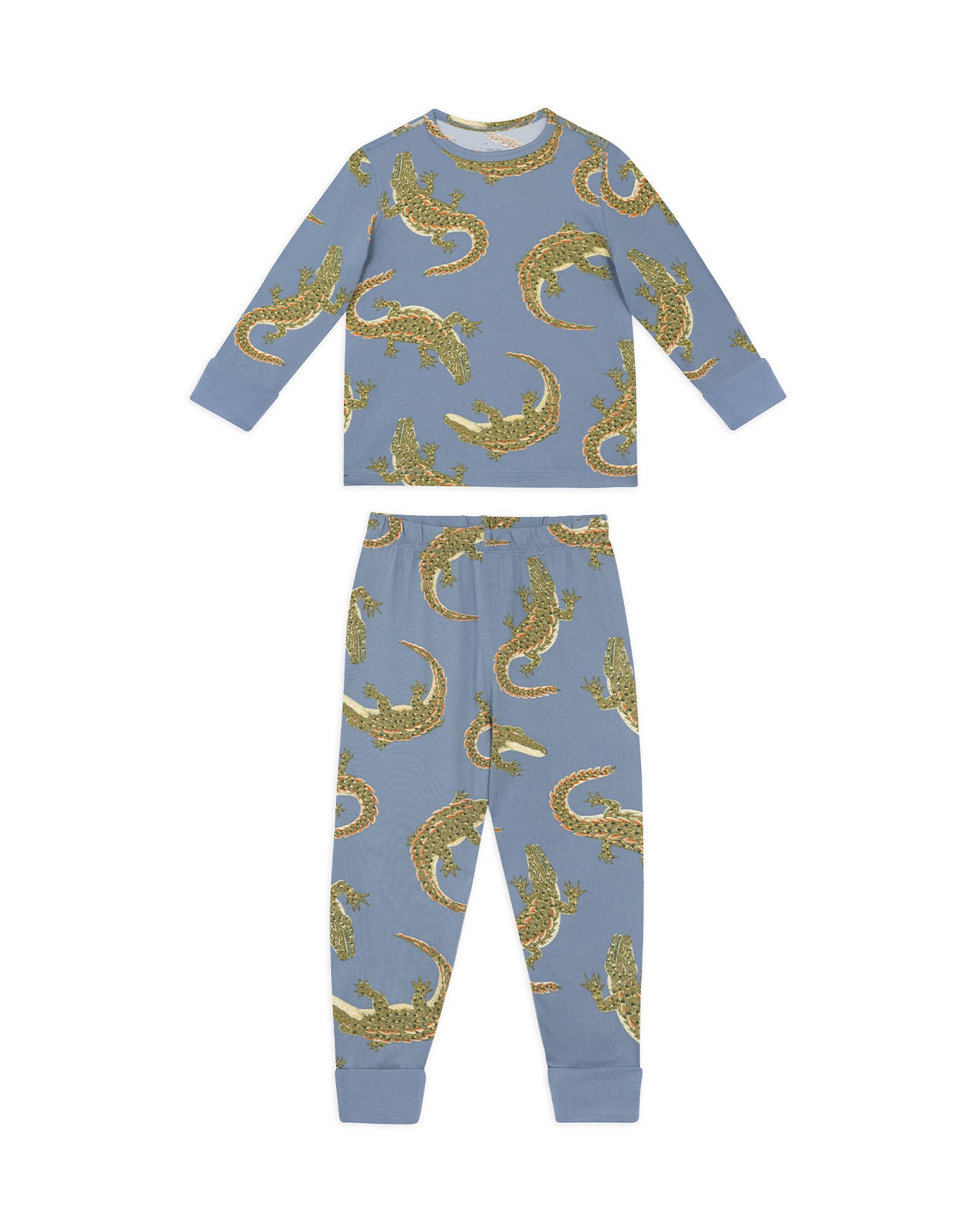 Kids Two Pack Crocodile Lagoon / Star Light Bison Print Long Pyjama Set