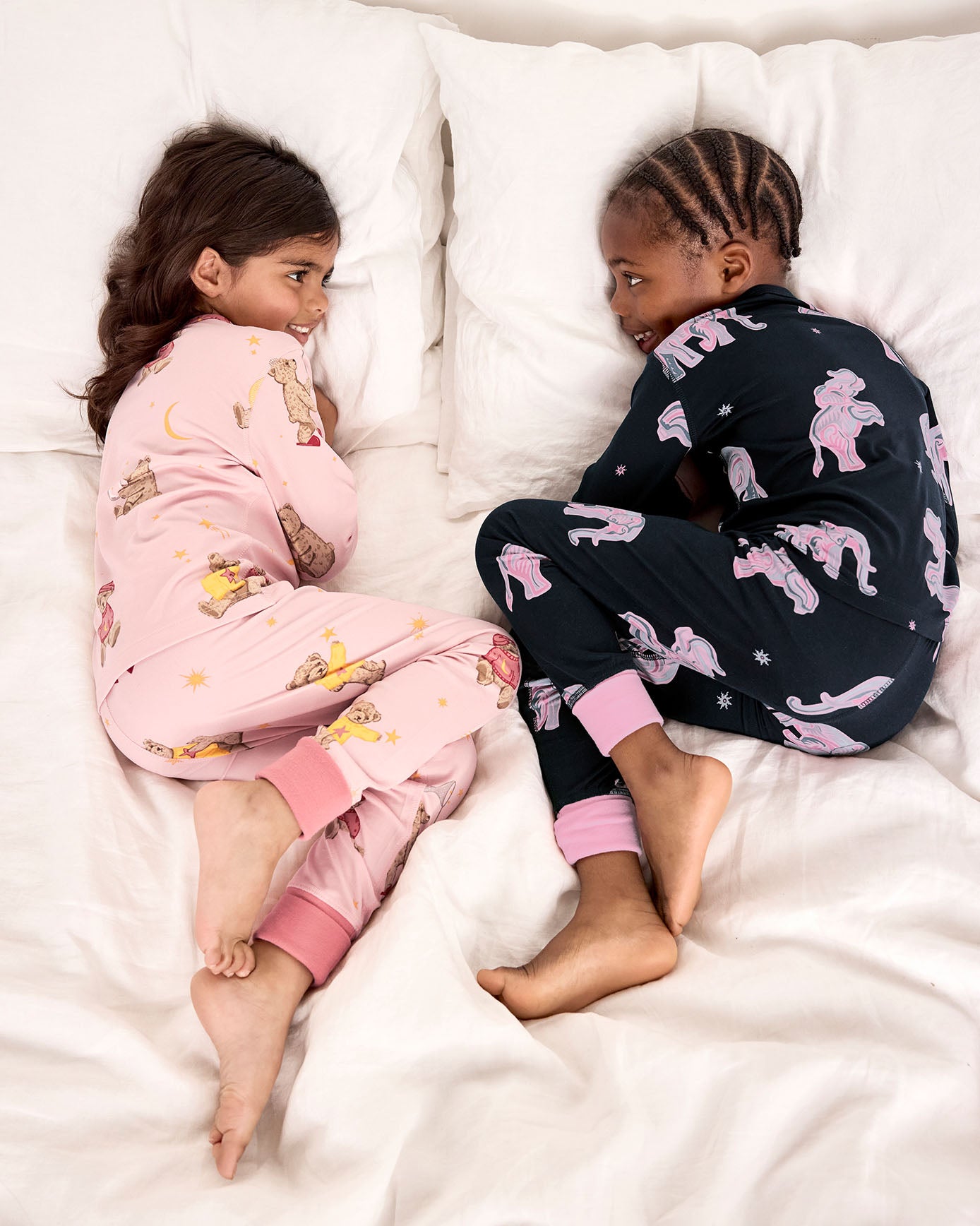 Kids Two Pack Elephant Dreamscape / Celestial Bear Print Long Pyjama Set