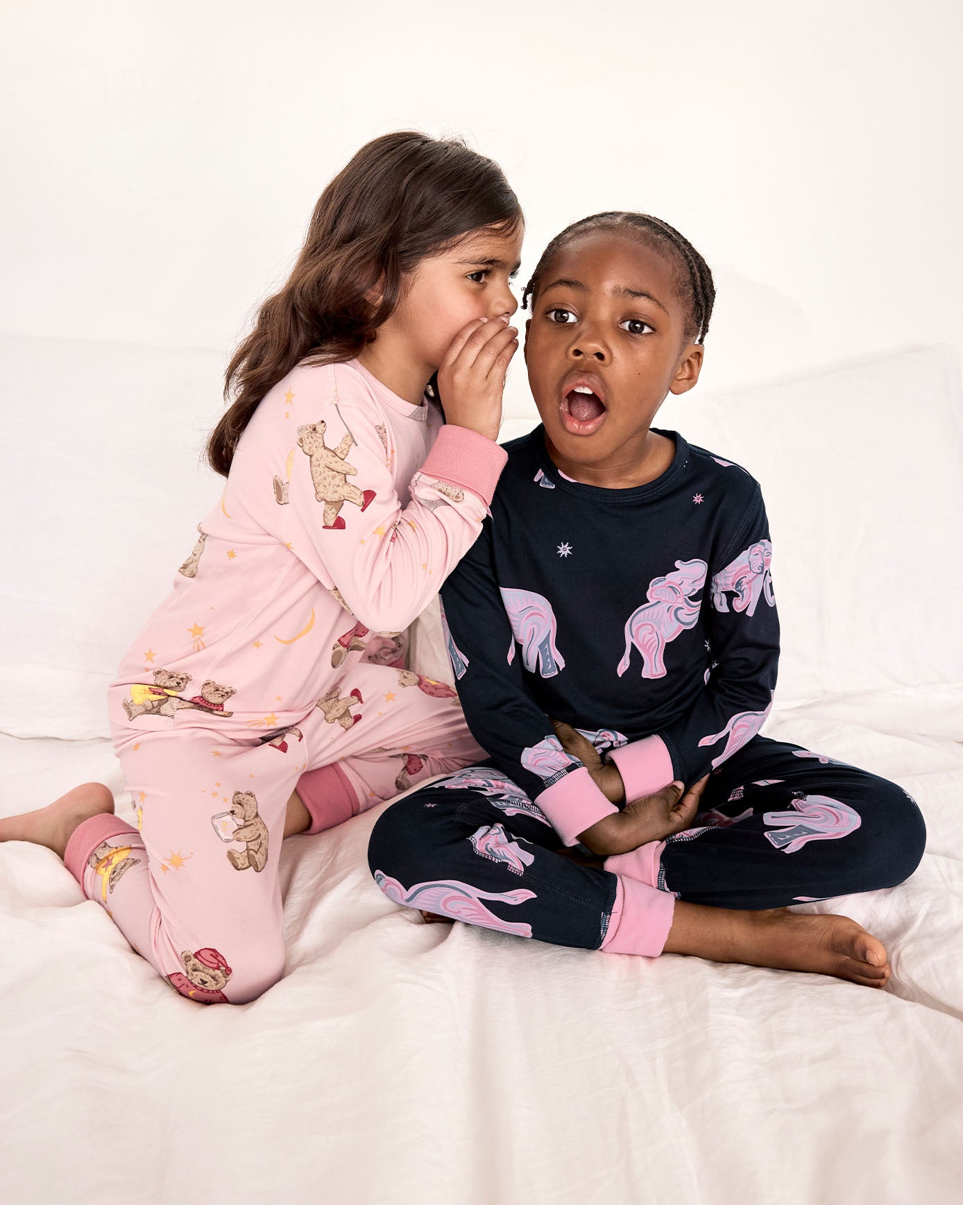 Kids Two Pack Elephant Dreamscape / Celestial Bear Print Long Pyjama Set