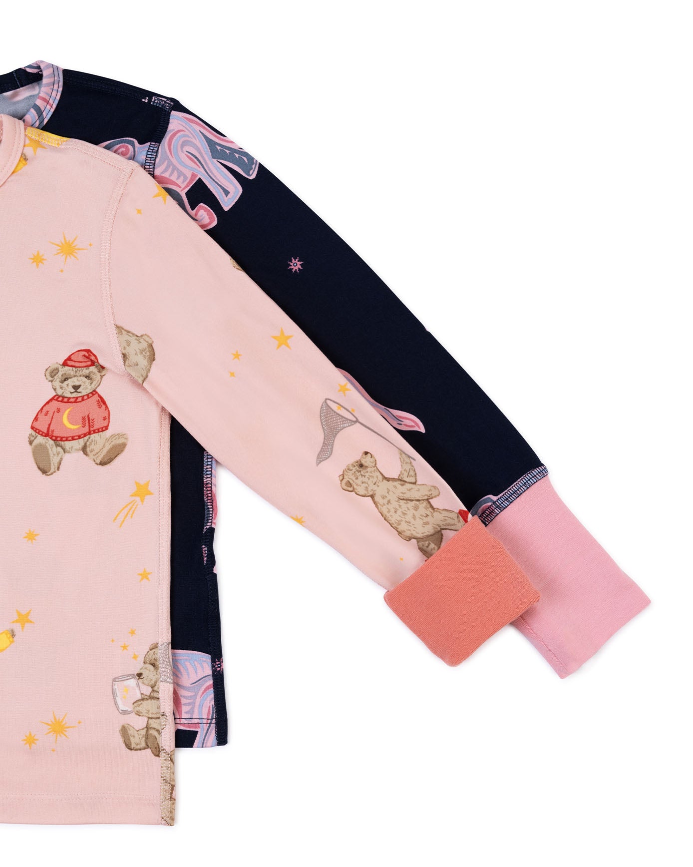 Kids Two Pack Elephant Dreamscape / Celestial Bear Print Long Pyjama Set