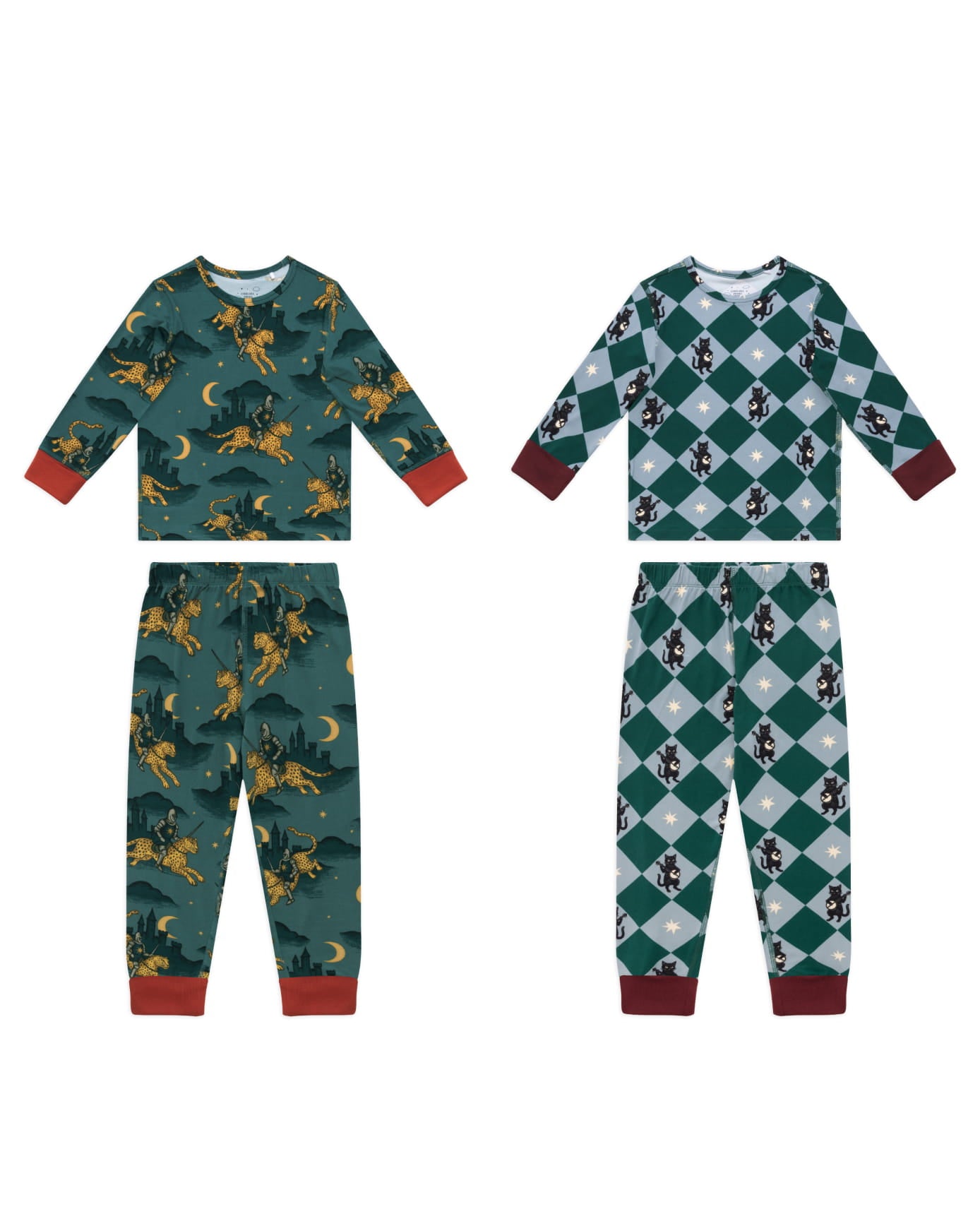 Kids Two Pack Midnight Serenade / Moonlit Knight Print Long Pyjama Set