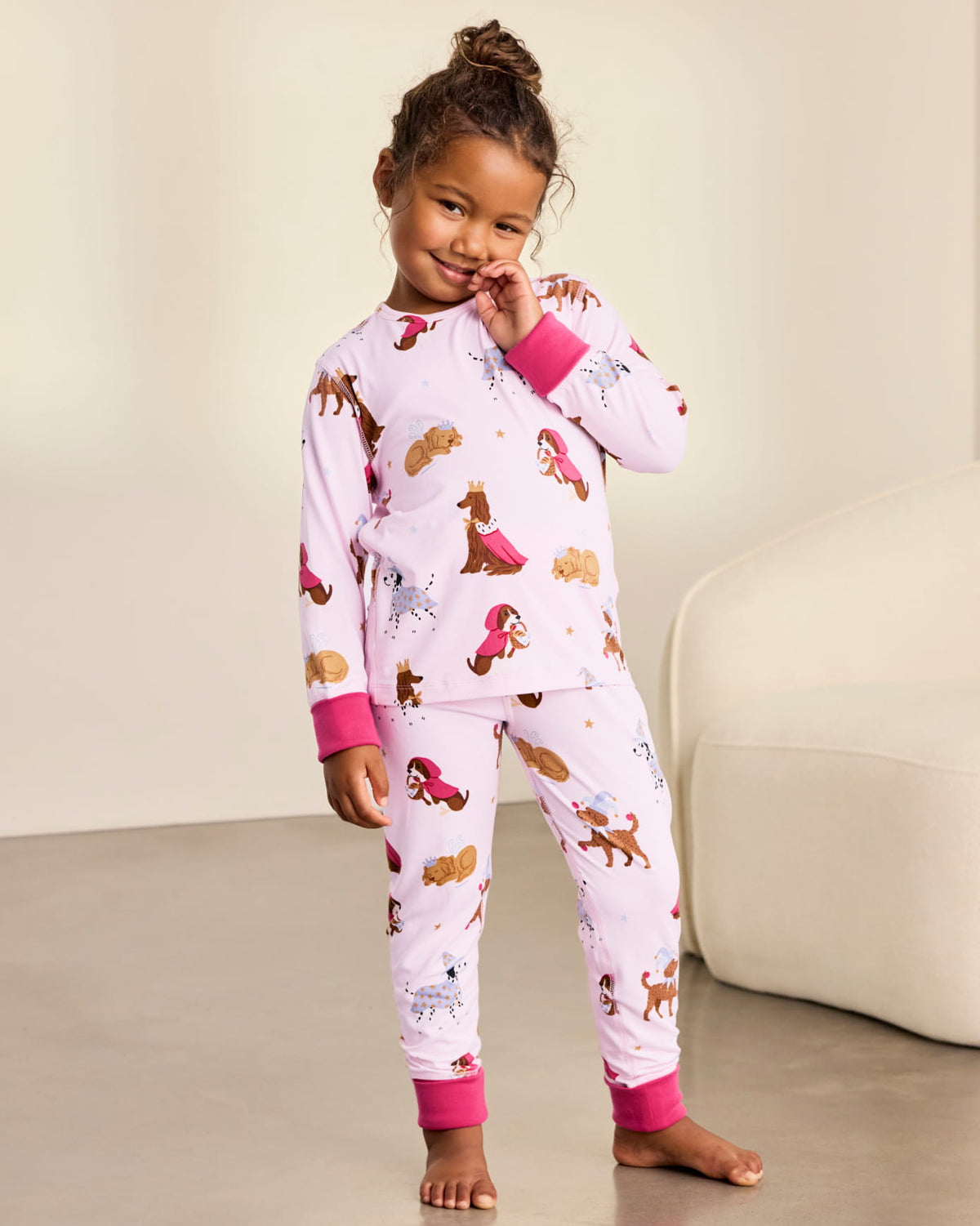 Kids Two Pack Fairytale Dogs & Princess Cats Print Long Pyjama Set