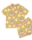 Kids Geometric Palm Print Short Pyjama Set