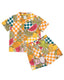 Kids' Linen-Blend Fruit Checkerboard Print Short Pyjama Set