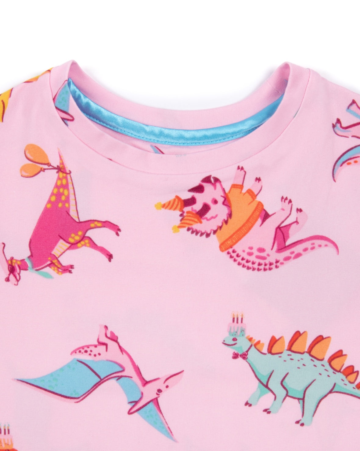 Kids Dinosaur Print Long Pyjama Set - Pink