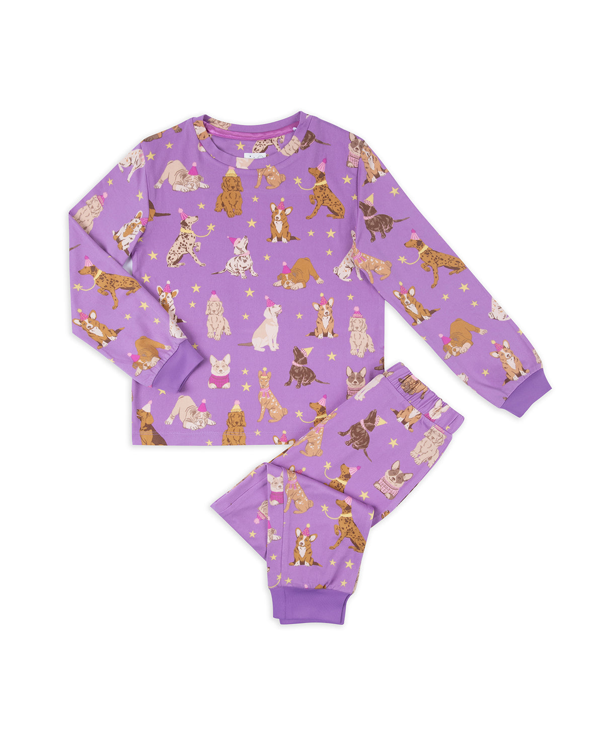 Kids Party Dogs Print Long Pyjama Set