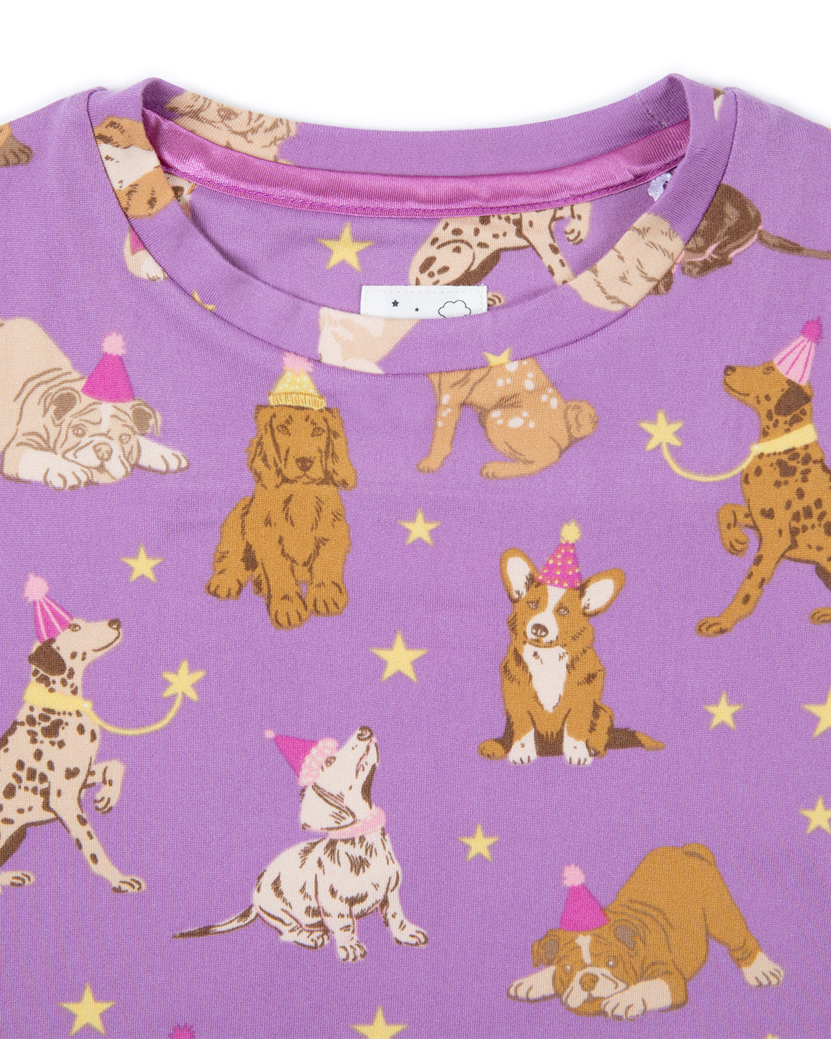 Kids Party Dogs Print Long Pyjama Set