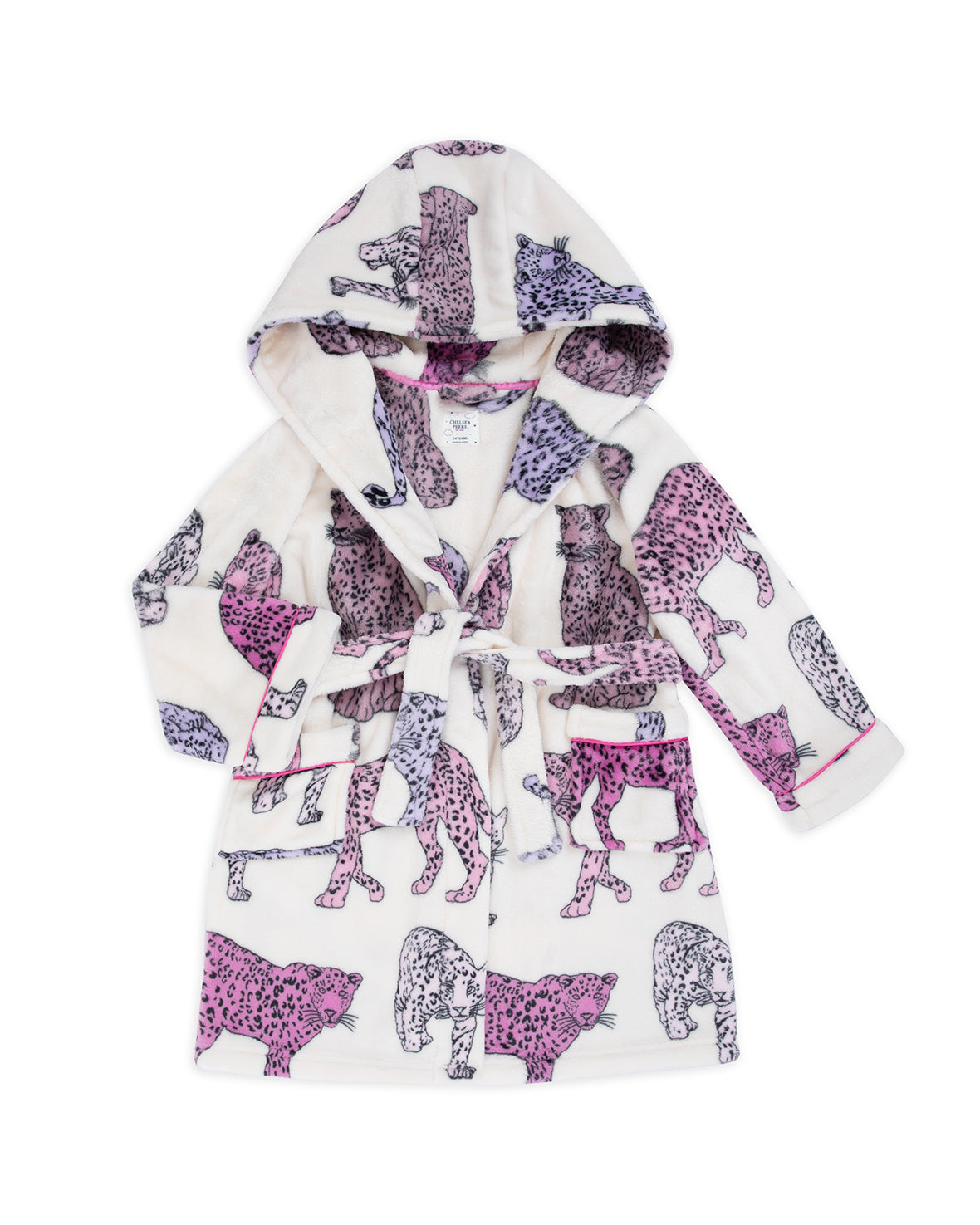 Kids Fleece Leopard Print Dressing Gown