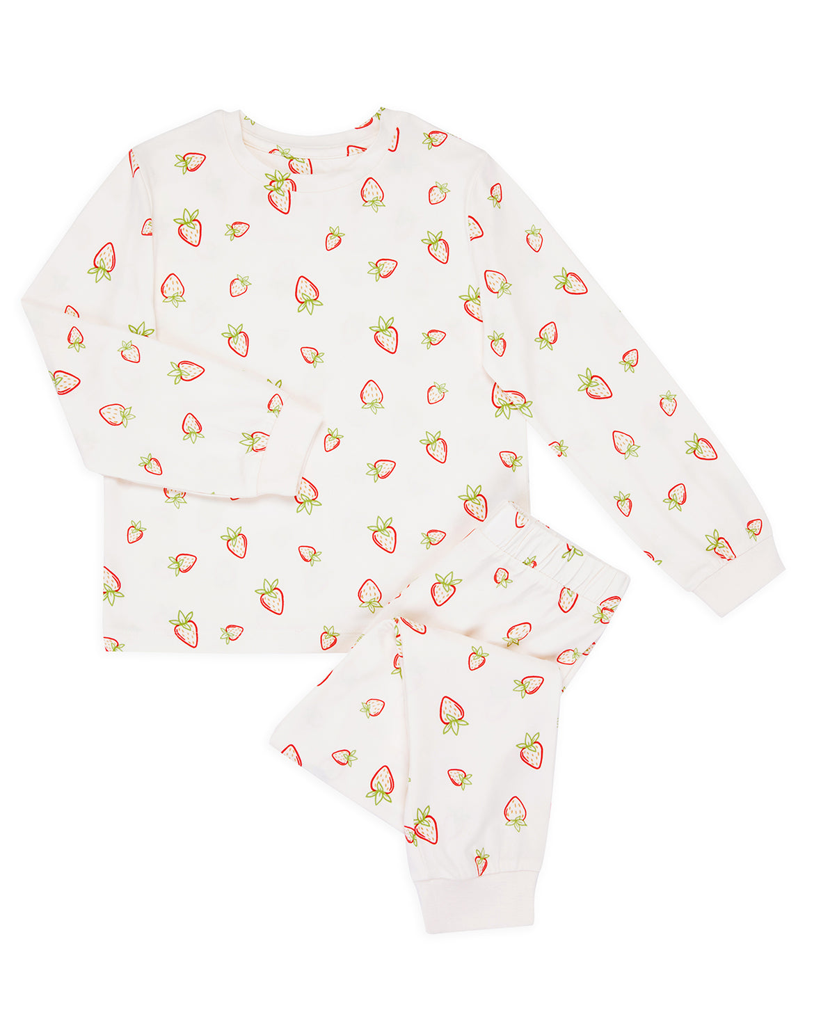 Kids Strawberry Print Long Pyjama Set