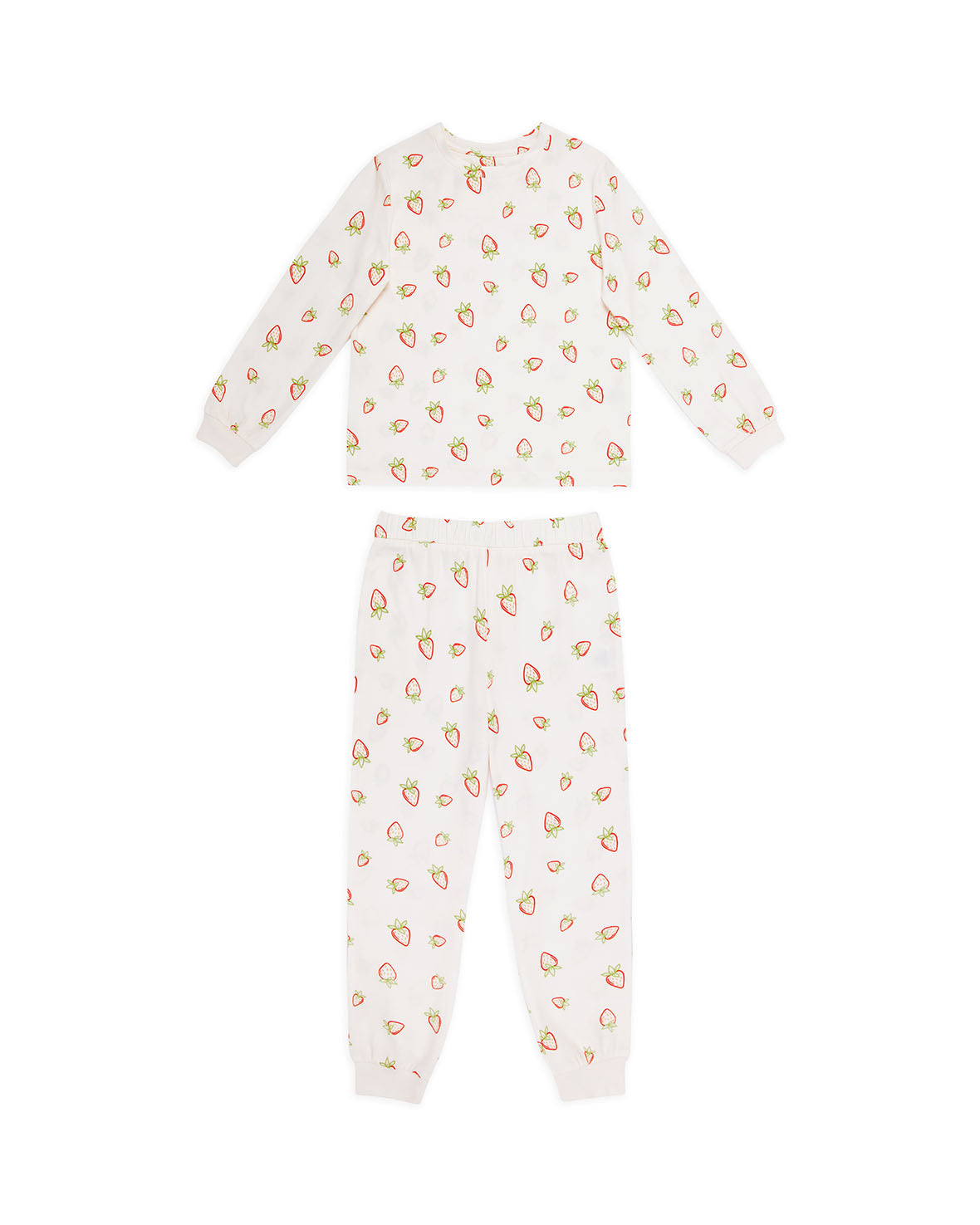 Kids Strawberry Print Long Pyjama Set