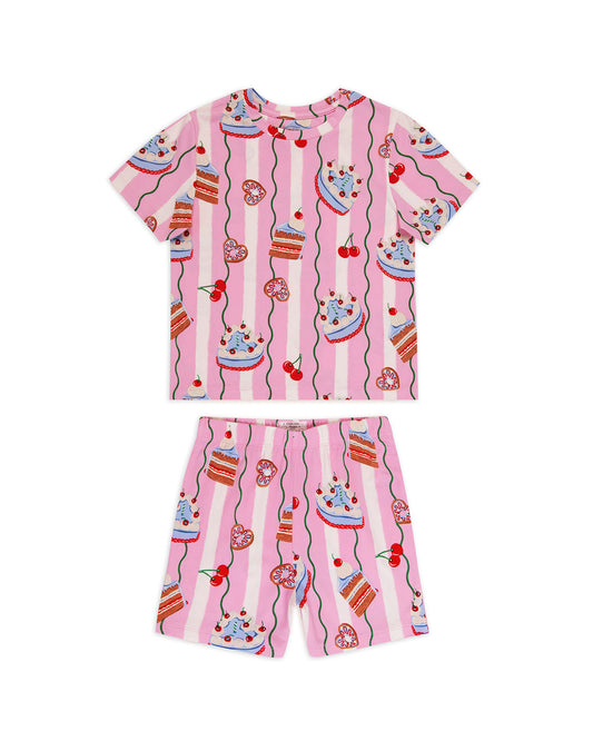 Kids Cake Print Short Pyjama Set