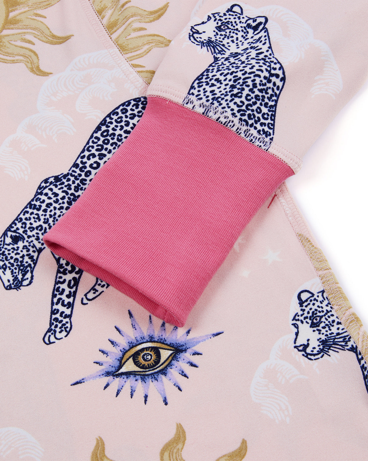 Kids Celestial Leopard Print Long Pyjama Set