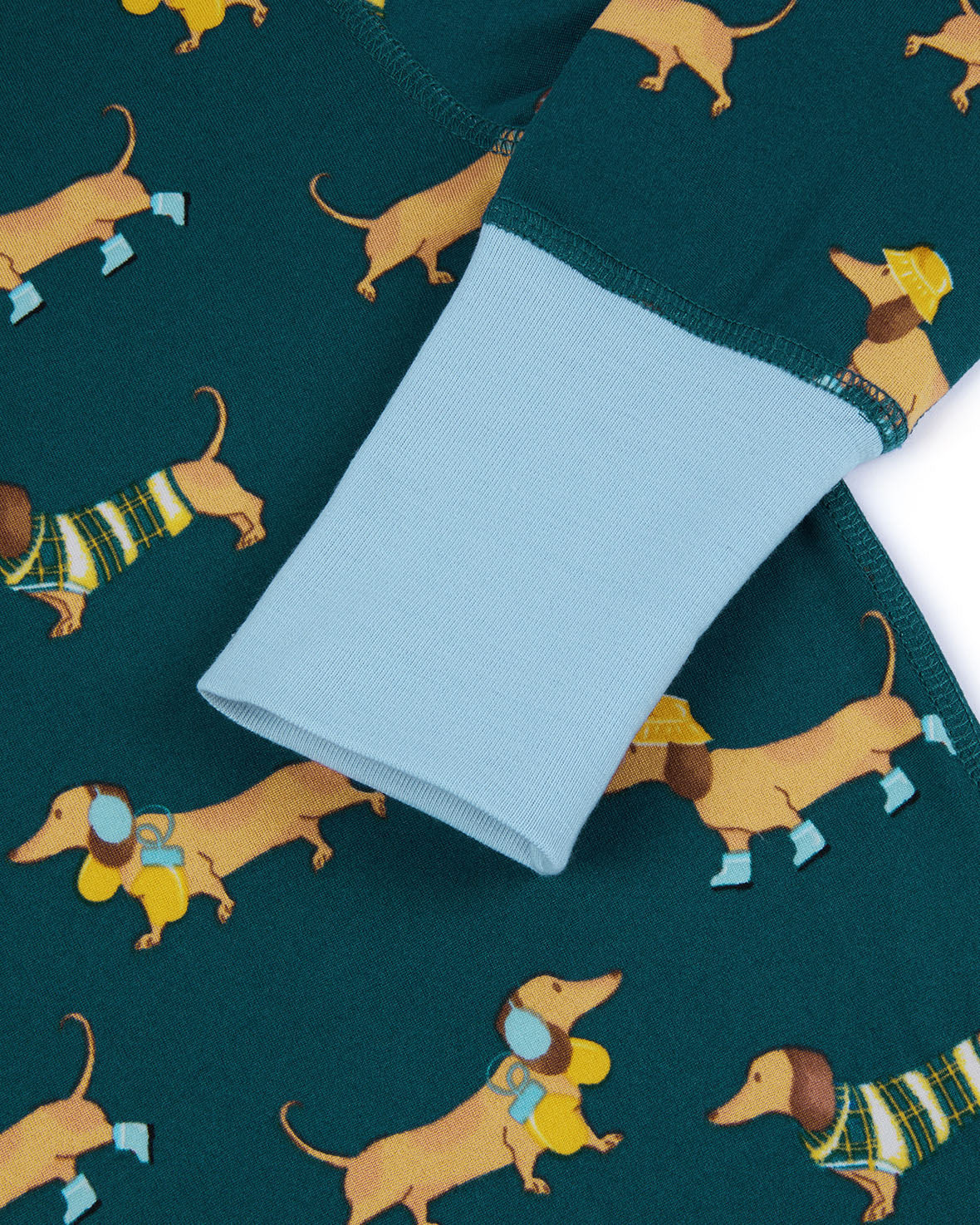 Kids Sausage Dog Stroll Print Long Pyjama Set