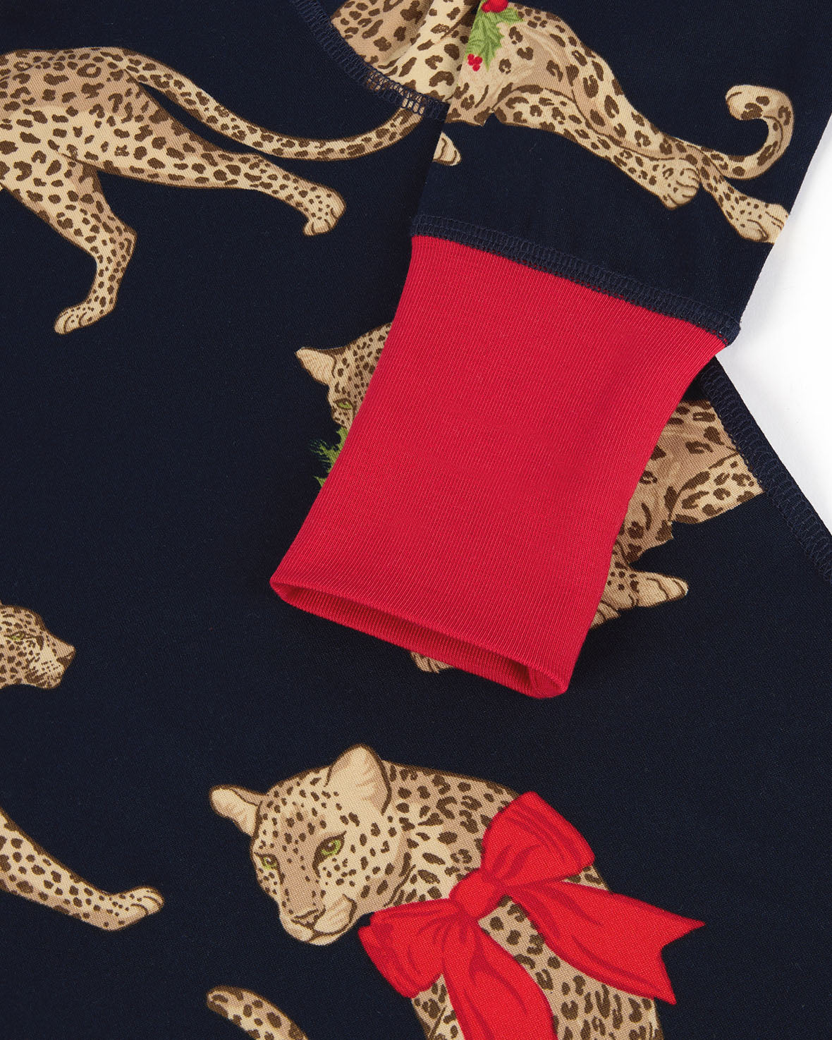 Kids Christmas Leopard Print Long Pyjama Set