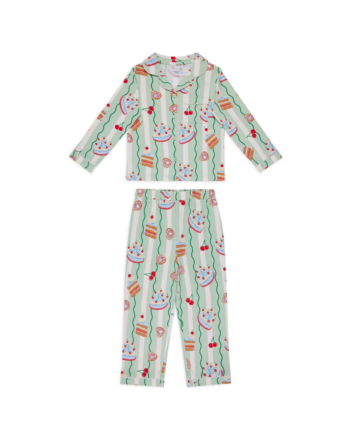 Kids Cake Print Long Pyjama Set