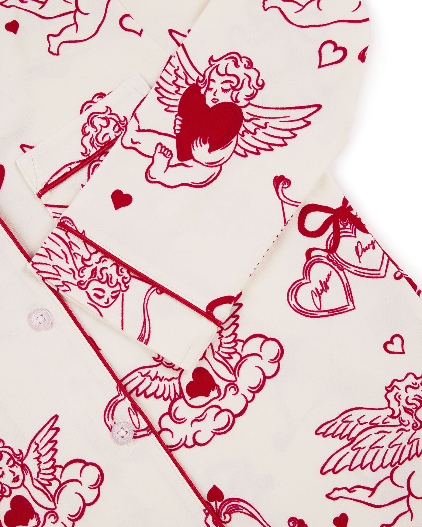 Kids Valentine's Cherubs Print Long Pyjama Set