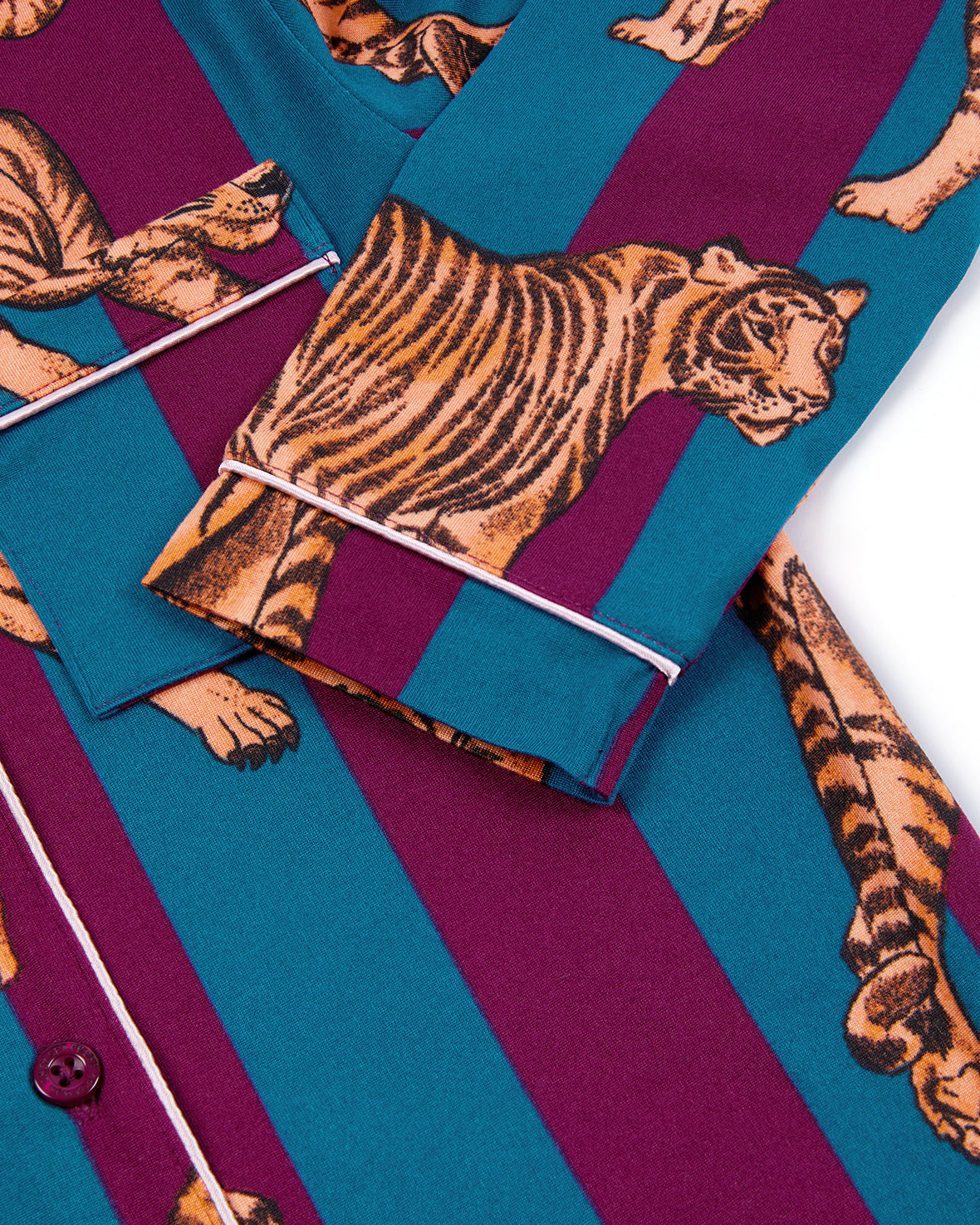 Kids Tiger Stripe Print Long Pyjama Set