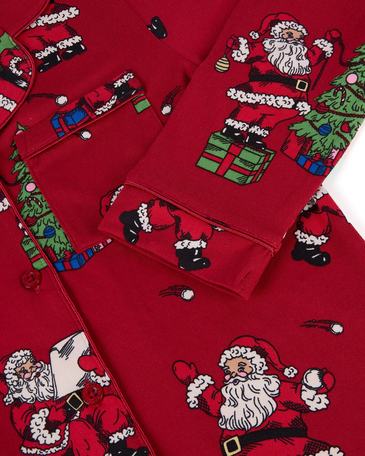 Kids Christmas Santa Snowball Print Long Pyjama Set