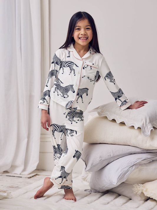 Kids Zebra Print Long Pyjama Set