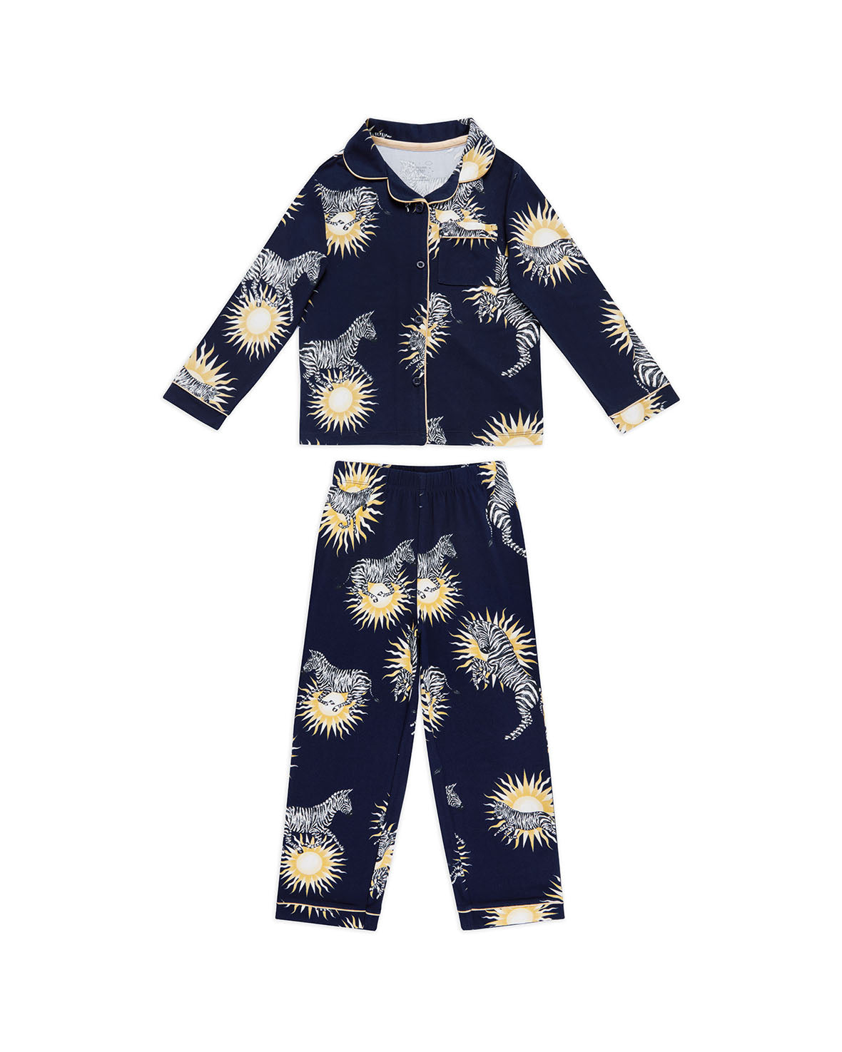 Kids Sunburst Zebra Print Long Pyjama Set
