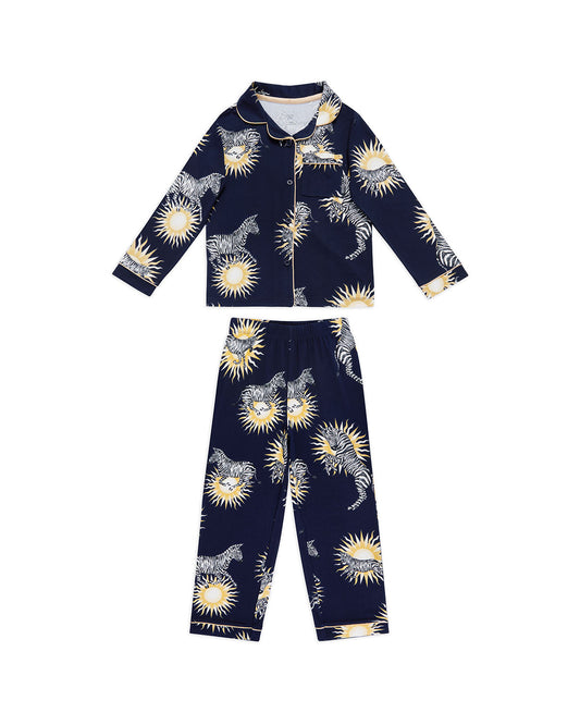 Kids Sunburst Zebra Print Long Pyjama Set