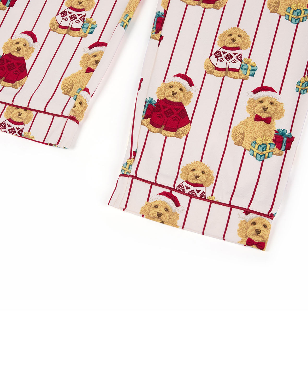 Kids Organic Cotton Chip the Christmas Cockapoo Dog Print Long Pyjama Set