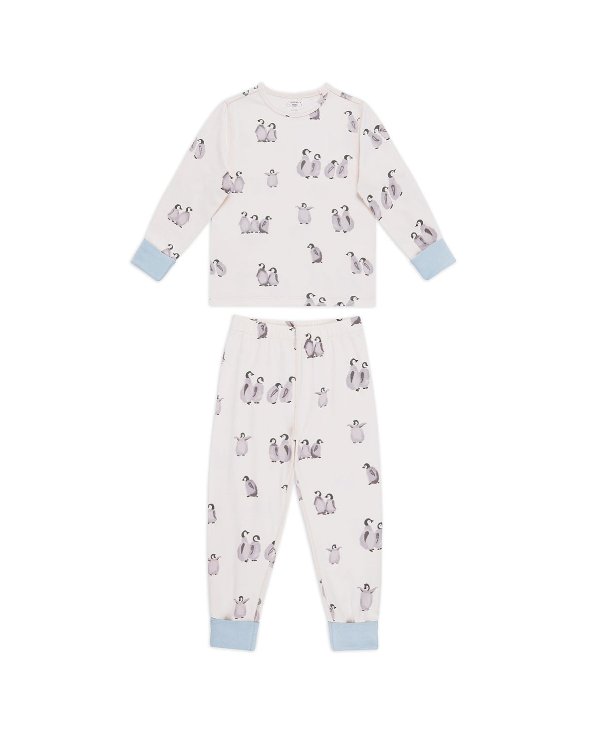 Kids Organic Cotton Penguin Print Long Pyjama Set