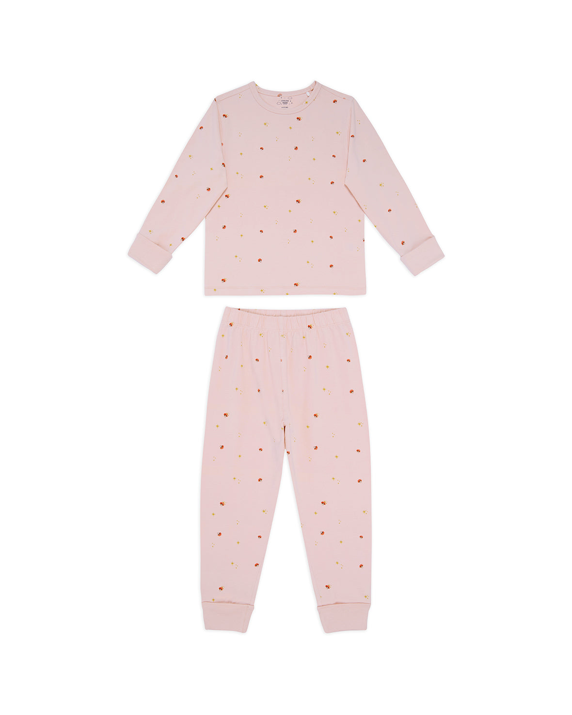 Kids Organic Cotton Mini Mushroom Print Long Pyjama Set