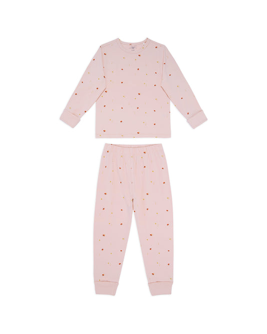 Kids Organic Cotton Mini Mushroom Print Long Pyjama Set