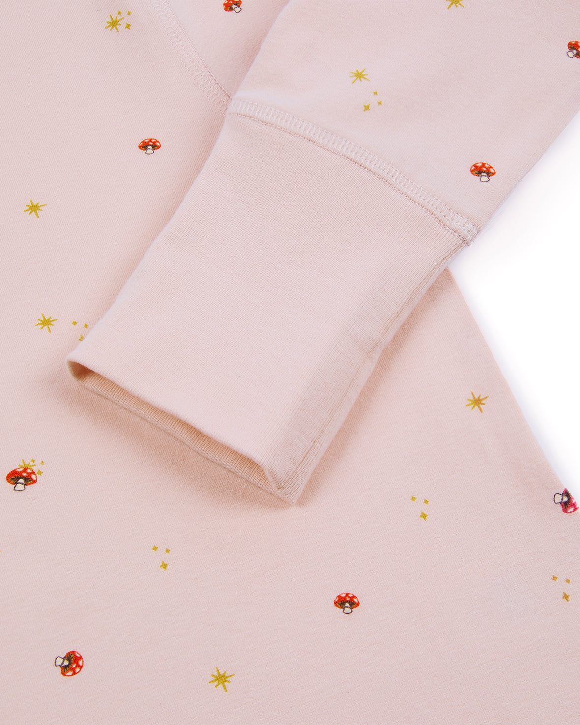 Kids Organic Cotton Mini Mushroom Print Long Pyjama Set