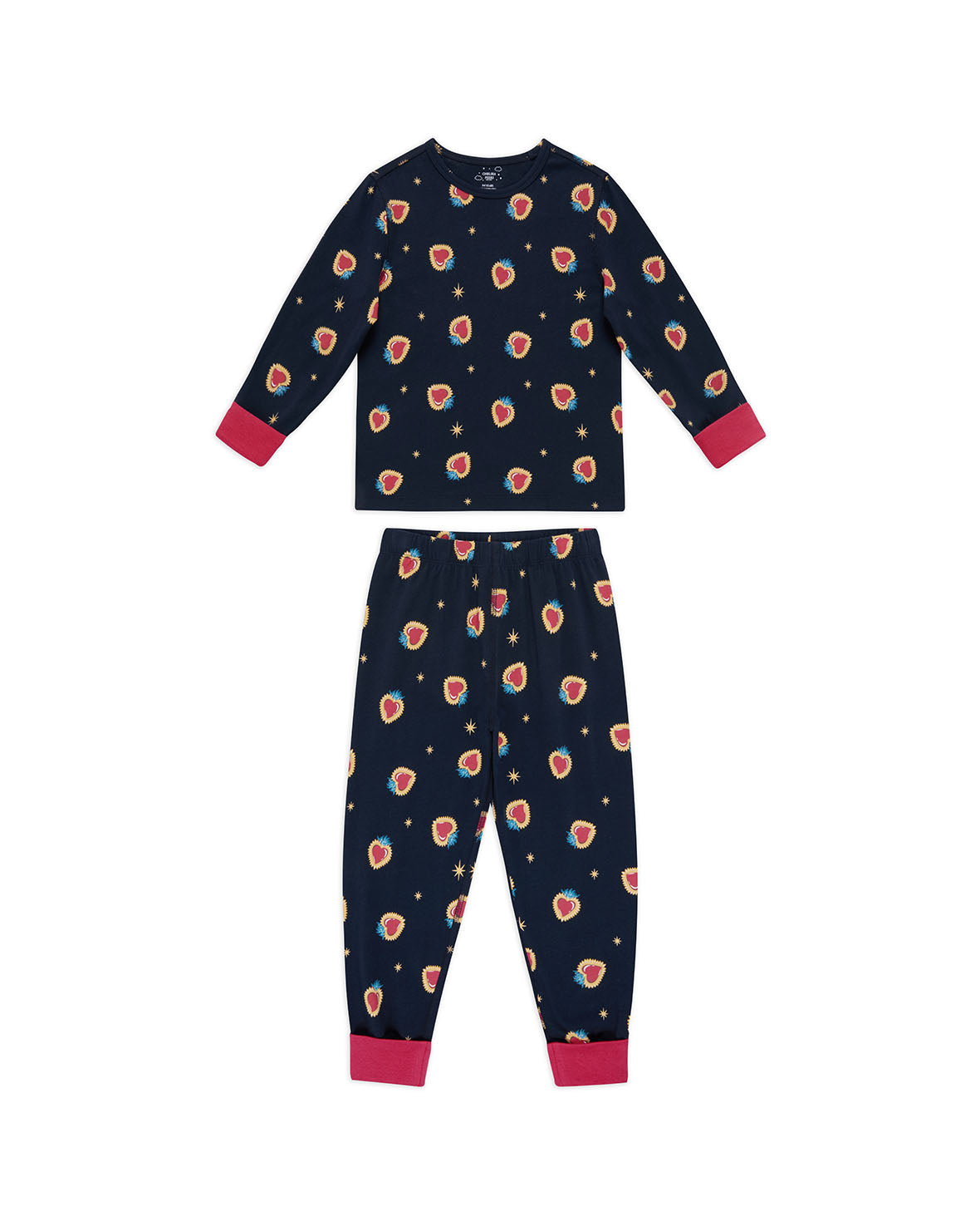Organic Cotton Enchanted Heart Print Long Pyjama Set
