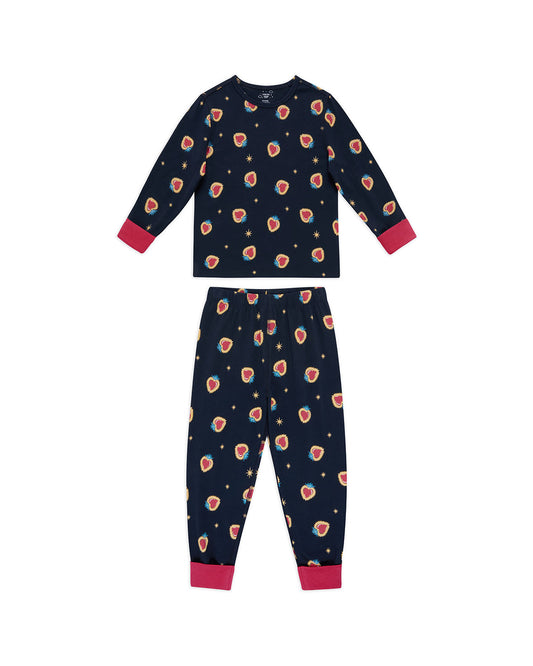 Kids Organic Cotton Enchanted Heart Print Long Pyjama Set