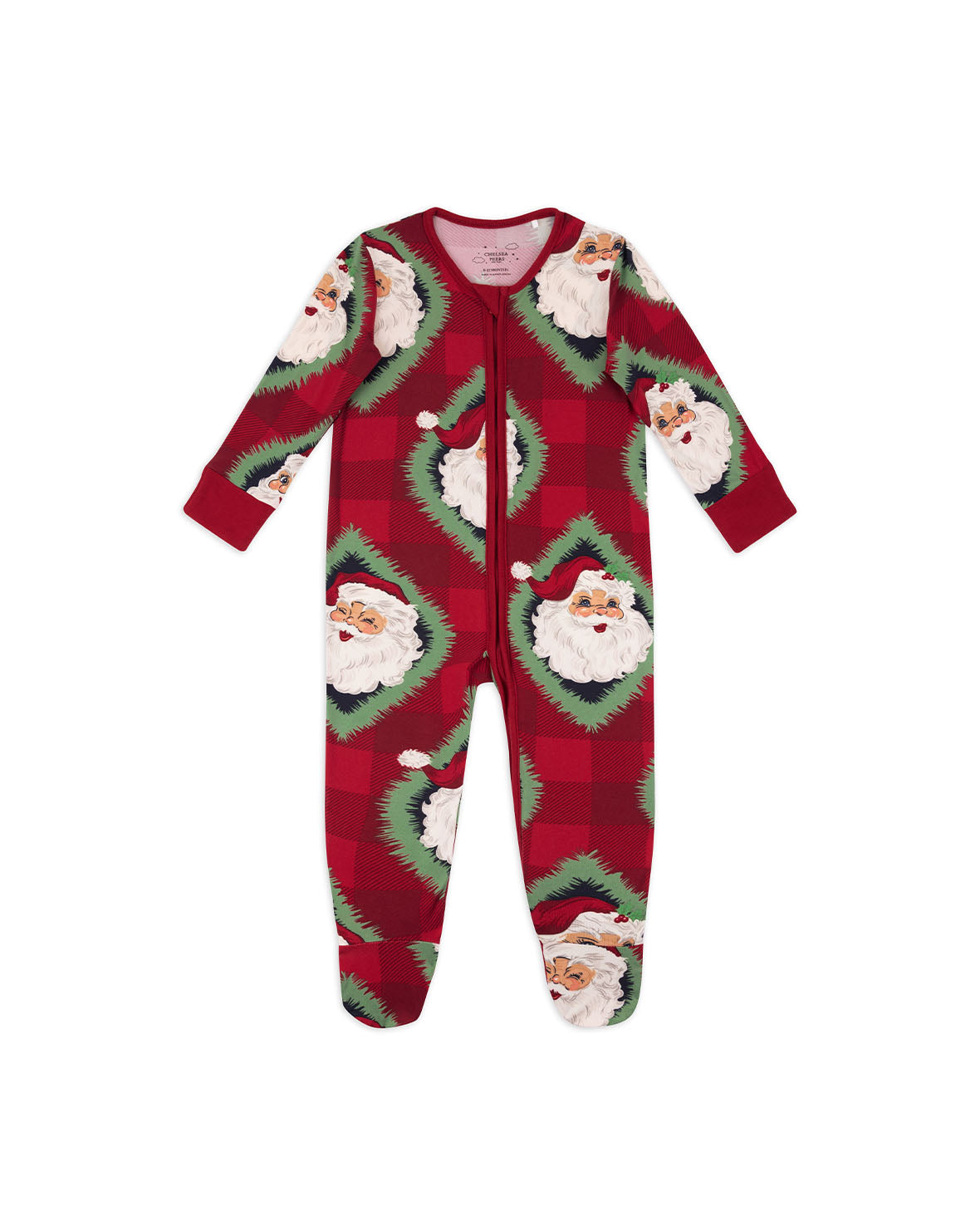 Baby Christmas Jolly Santa Print Sleepsuit