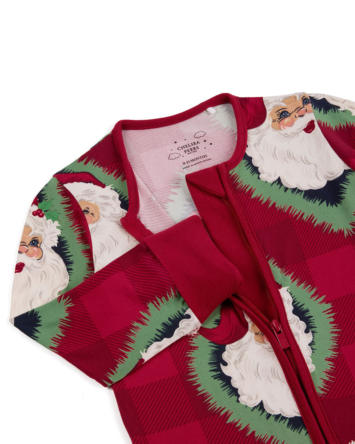 Baby Christmas Jolly Santa Print Sleepsuit